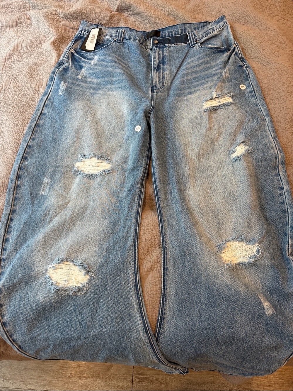 RtA Men's Relaxed Distressed Jeans - Washed Blue